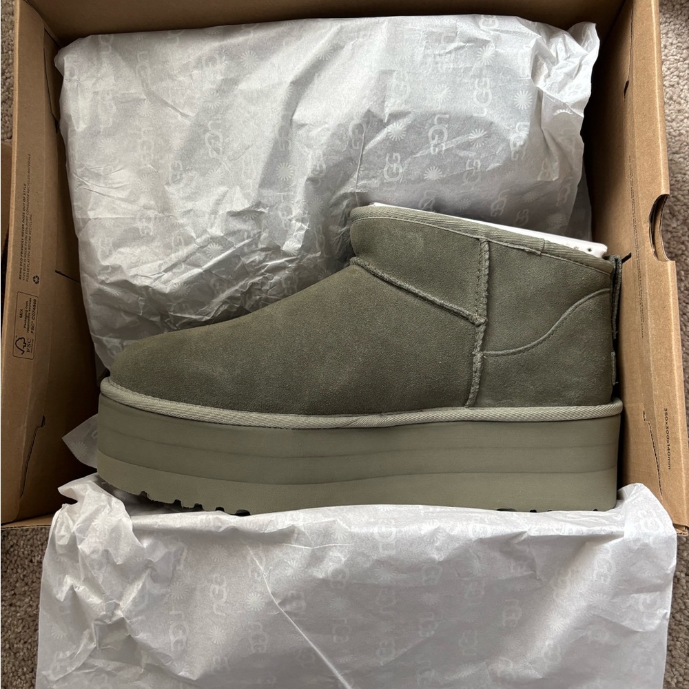 UGG Women's Olive Green Platform Boots